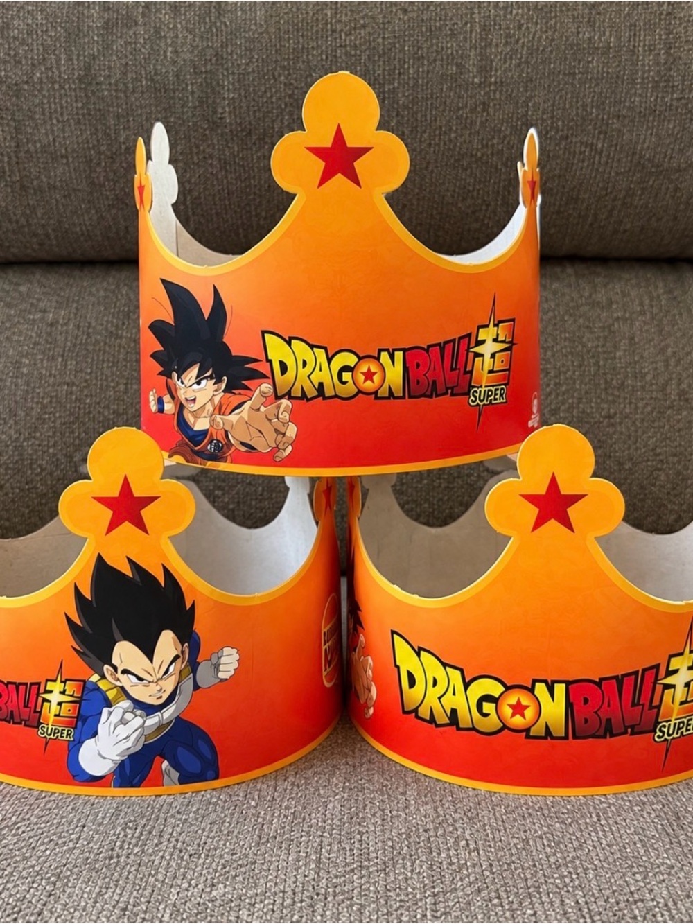 Lot of 3 Burger King Dragon Ball Super Paper Crowns Collectibles Limited Edition
